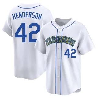 Limited Men's Dave Henderson Seattle Mariners Throwback Cooperstown Collection Jersey - White